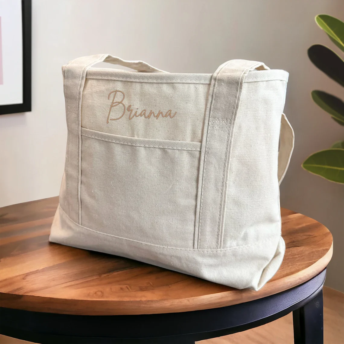 Personalized Embroidered Tote Bag - Custom Gift for Her or Mom - Image 3