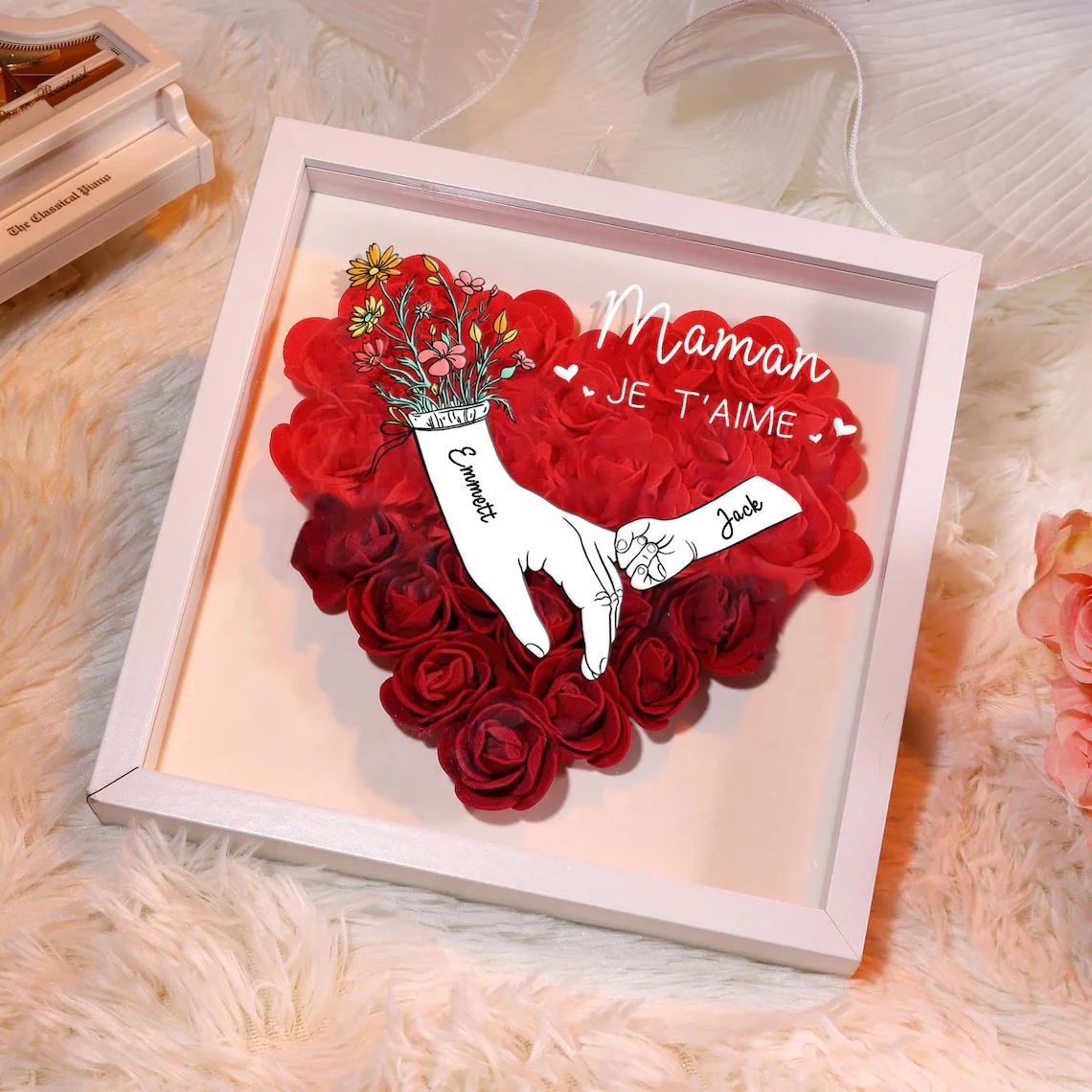Personalized Name Flower Shadow Box | Gift for Mom & Grandma - Image 2