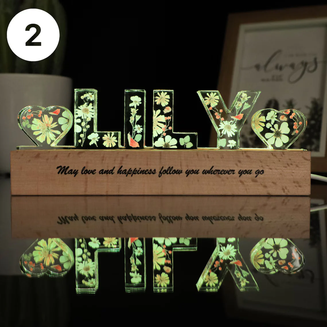 Personalized Name Flower LED Night Light – Custom Gift for Girls & Babies - Image 3
