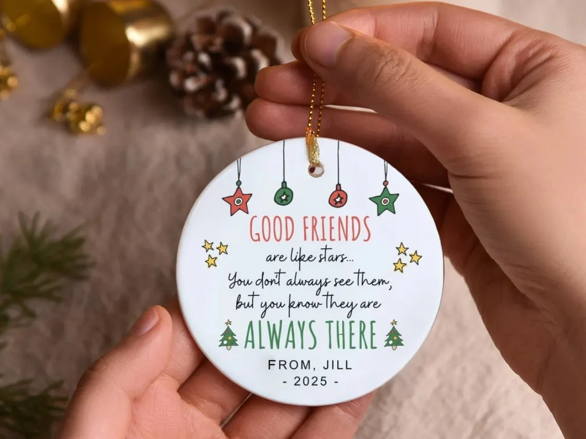 Personalized Friendship Ceramic Ornament 2025 | Best Friend Christmas Gift - Image 2