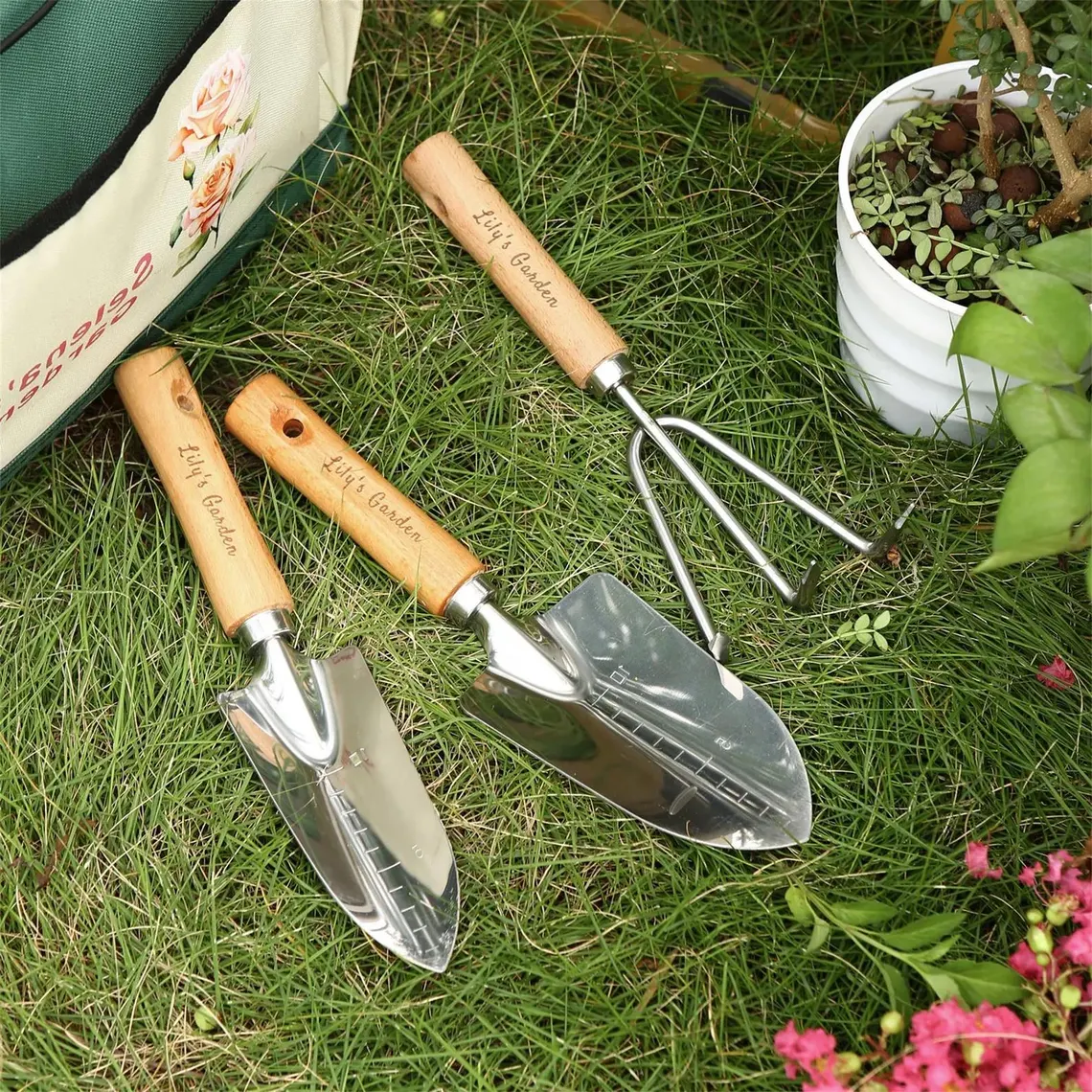 Personalized Gardening Bag & Tools – Gift for Mom & Grandma - Image 4