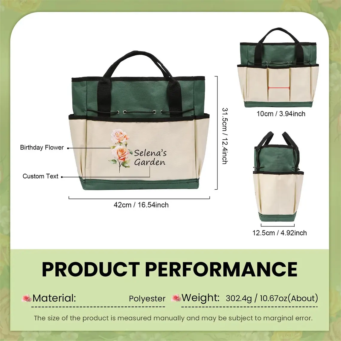 Personalized Gardening Bag & Tools – Gift for Mom & Grandma - Image 8