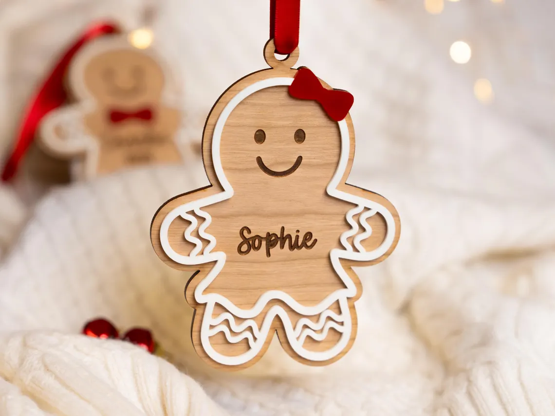 Personalized Gingerbread Ornament 2025 | Kids & Granddaughter Gift - Image 4