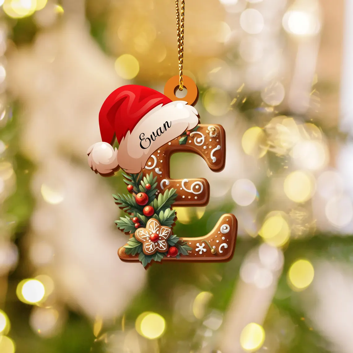 Personalized Gingerbread or Candy Cane Letter Ornament | Custom Initial - Image 6