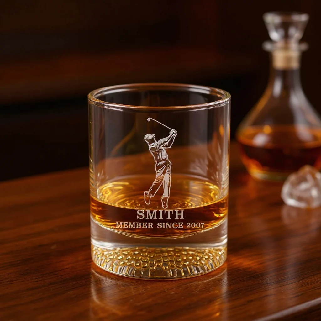 Personalized Golf Whiskey Glass – Custom Gift for Him - Image 3