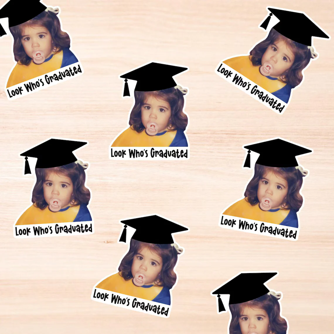 Personalized Graduation Stickers – Custom Face Party Favors - Image 3