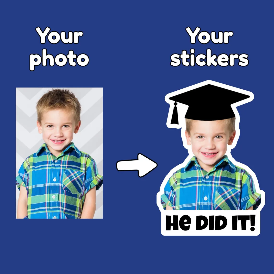 Personalized Graduation Stickers – Custom Face Party Favors - Image 6
