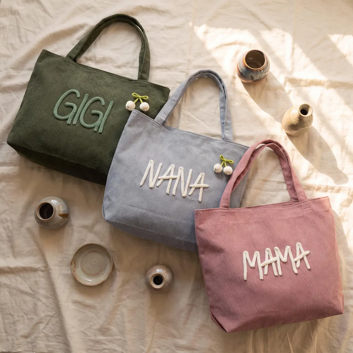Personalized Grandma Tote Bag with 3D Name Gift - Image 3