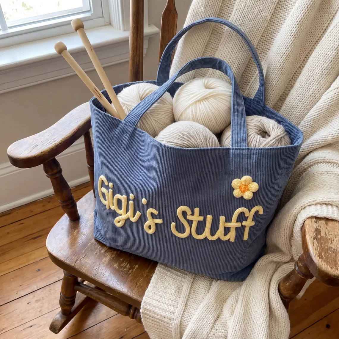 Personalized Grandma Tote Bag with 3D Name Gift - Image 6