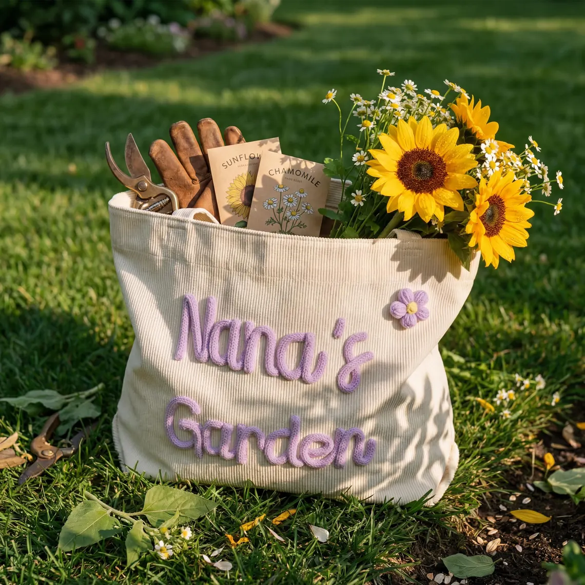 Personalized Grandma Tote Bag with 3D Name Gift - Image 9