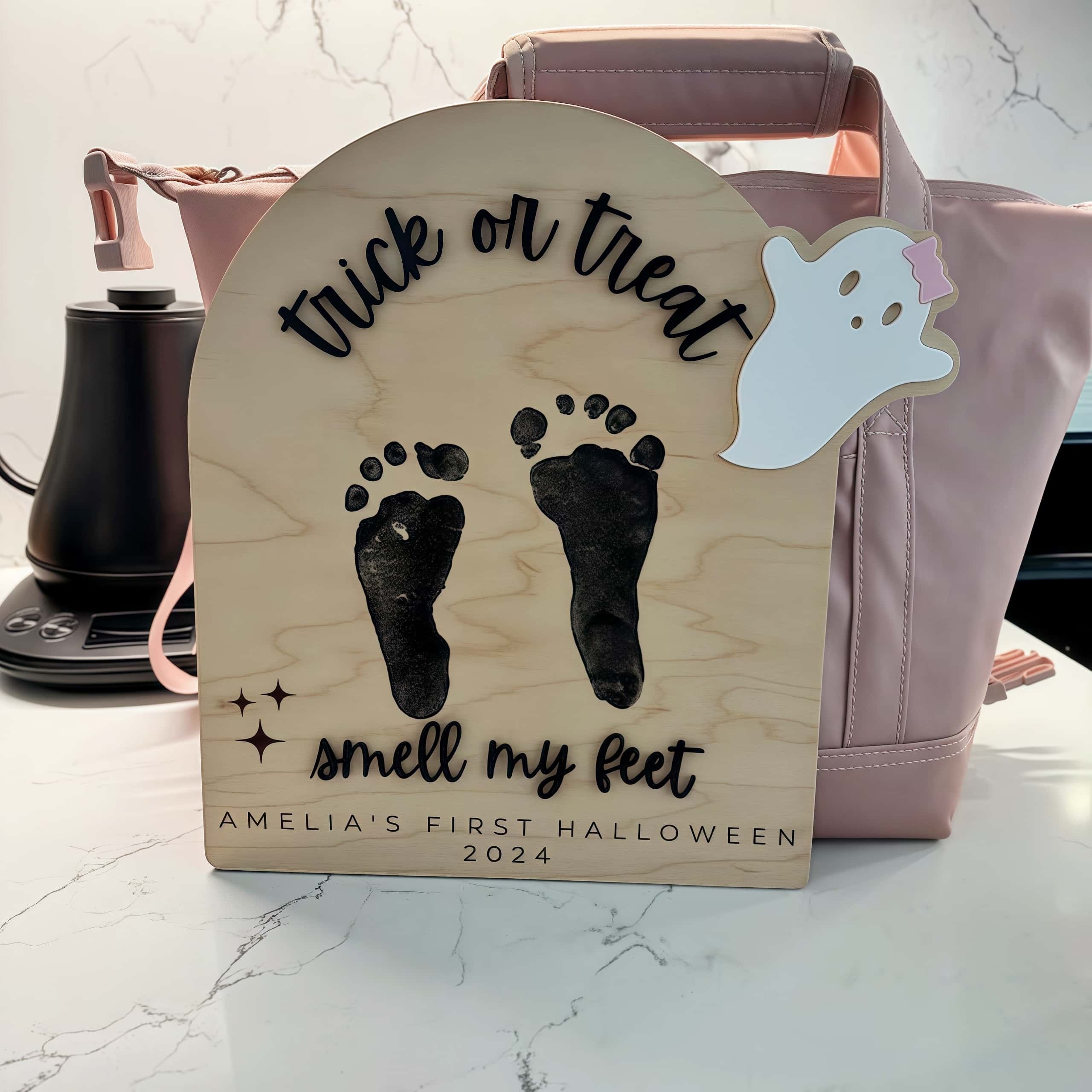 Personalized Halloween Handprint or Footprint Sign – Baby’s First Halloween - Image 3