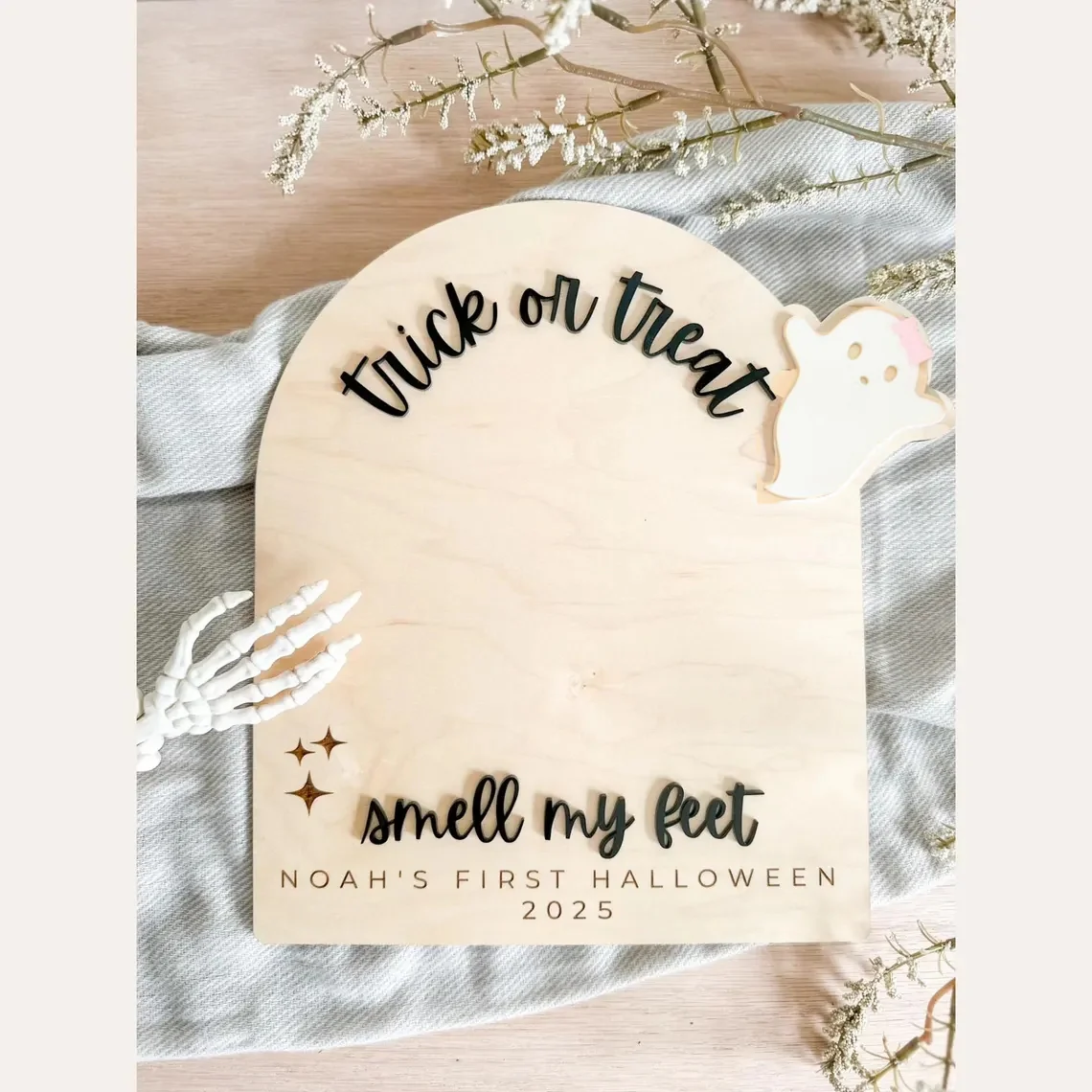 Personalized Halloween Handprint or Footprint Sign – Baby’s First Halloween - Image 5
