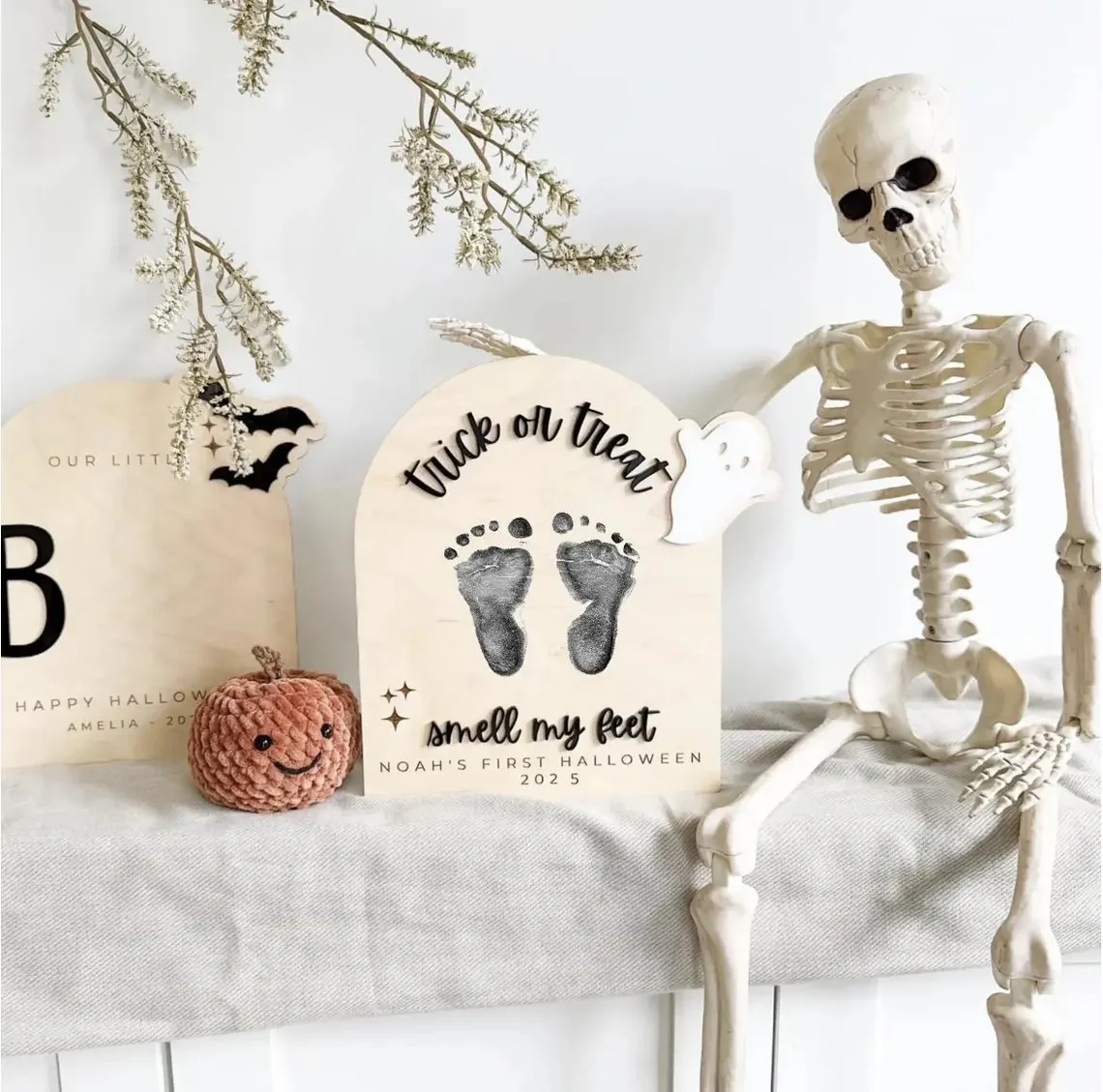 Personalized Halloween Handprint or Footprint Sign – Baby’s First Halloween - Image 6