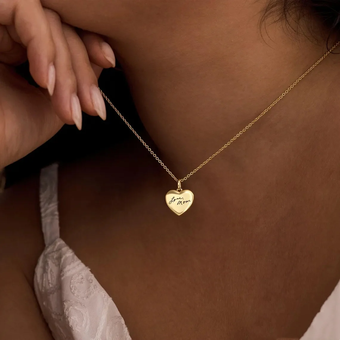 Personalized Handwriting Heart Necklace – Custom Jewelry Gift for Her - Image 4