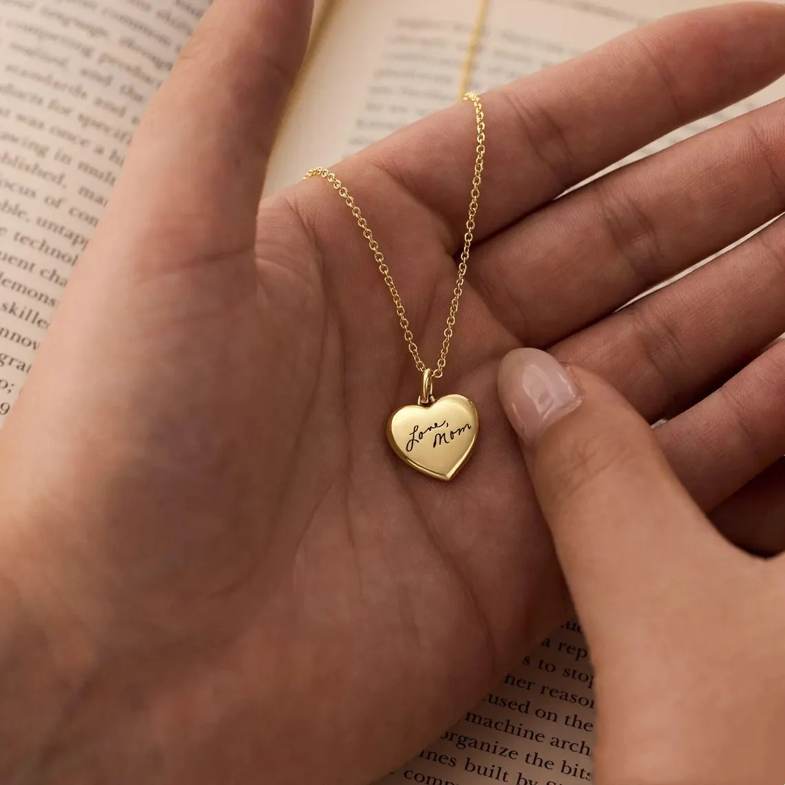 Personalized Handwriting Heart Necklace – Custom Jewelry Gift for Her - Image 5