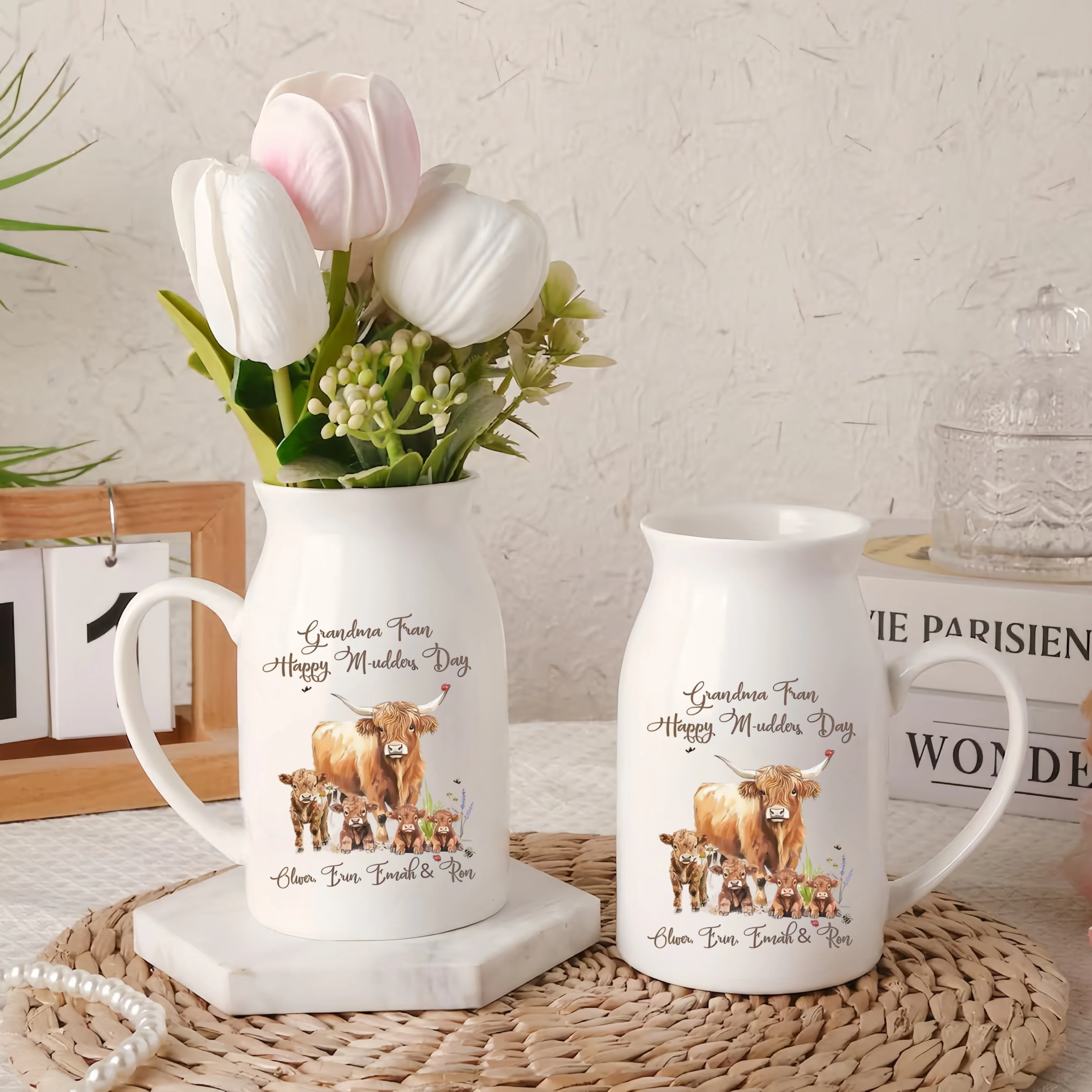 Personalized Highland Cow Vase | Custom Ceramic Flower Vase Gift - Image 5