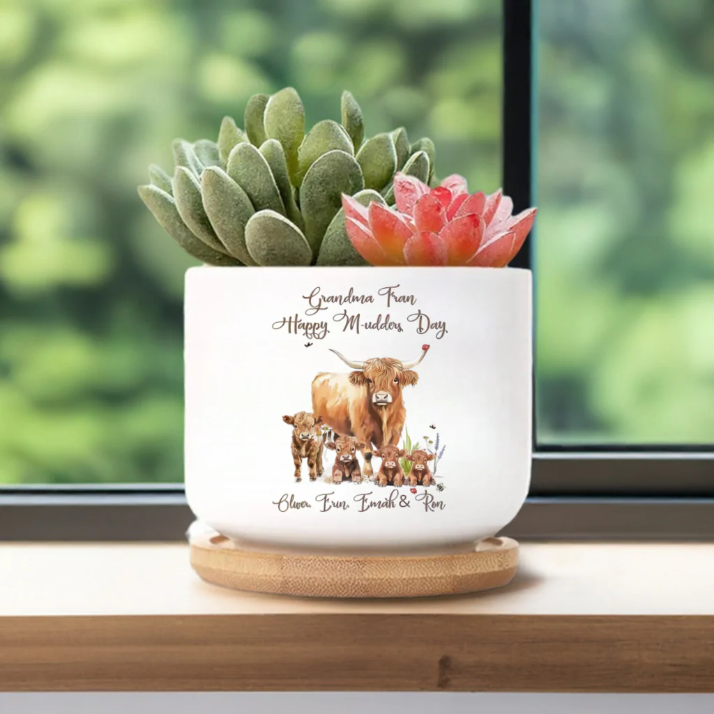Personalized Highland Cow Vase | Custom Ceramic Flower Vase Gift - Image 7