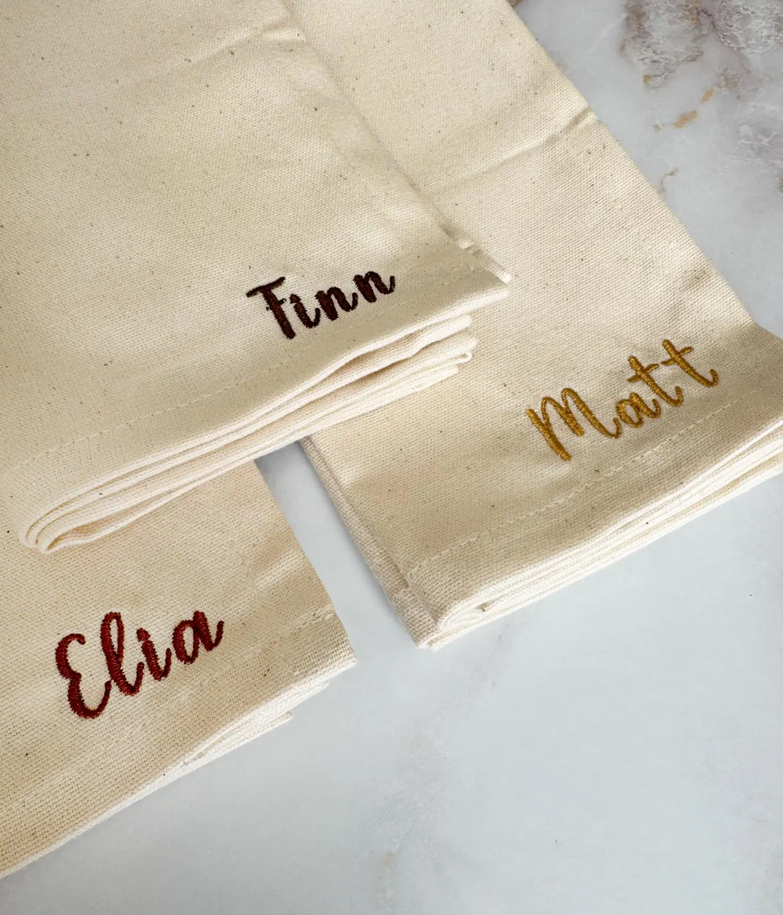 Personalized Holiday Napkin | Custom Embroidered Name Cloth Napkin for Christmas - Image 2