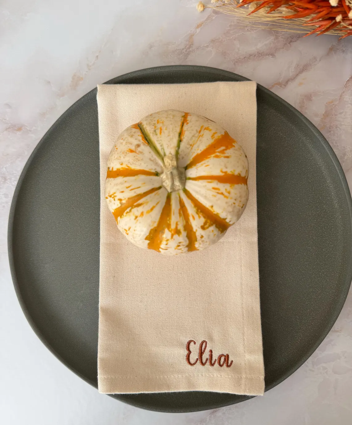 Personalized Holiday Napkin | Custom Embroidered Name Cloth Napkin for Christmas - Image 5
