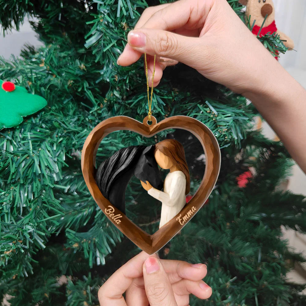 Personalized Horse Lover Acrylic Ornament – Girl & Horse Keepsake - Image 3