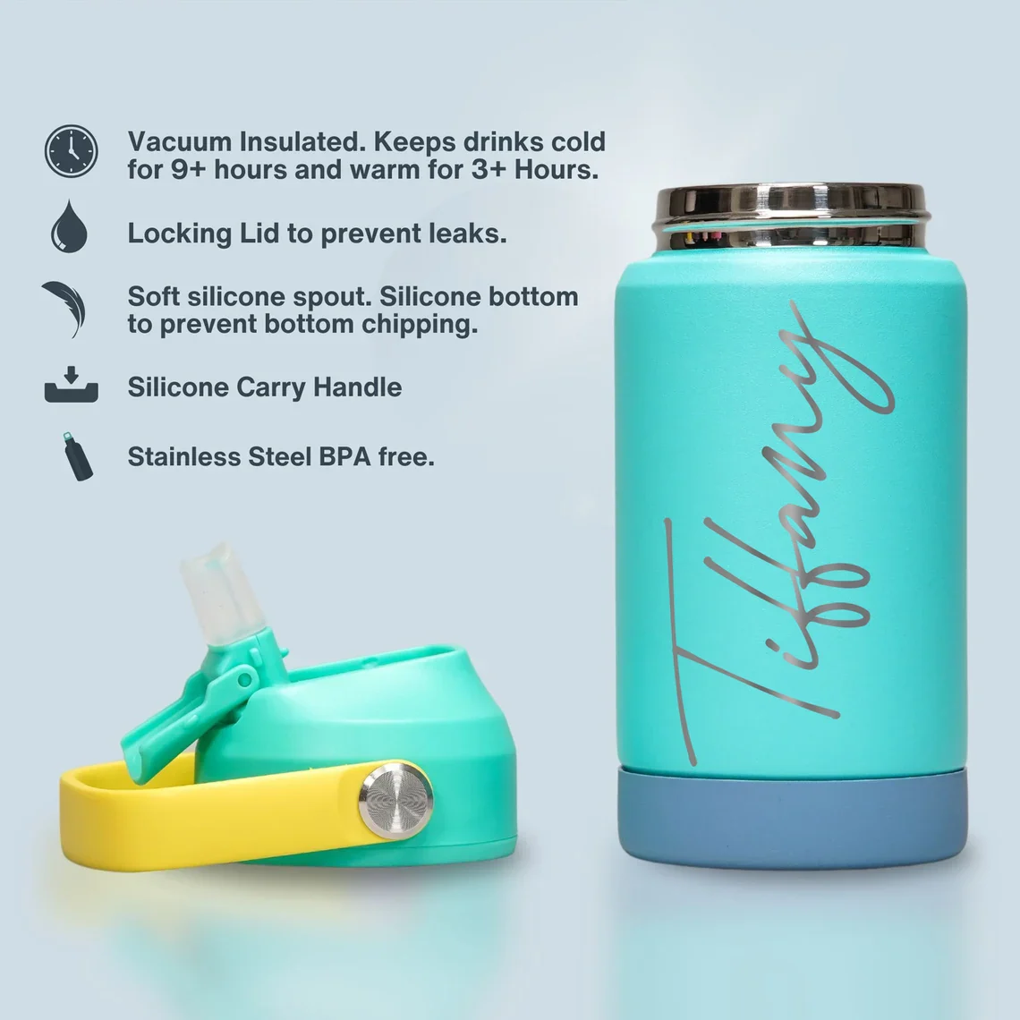 Personalized Name Kids Water Bottle – 12oz Stainless Steel Tumbler - Image 5