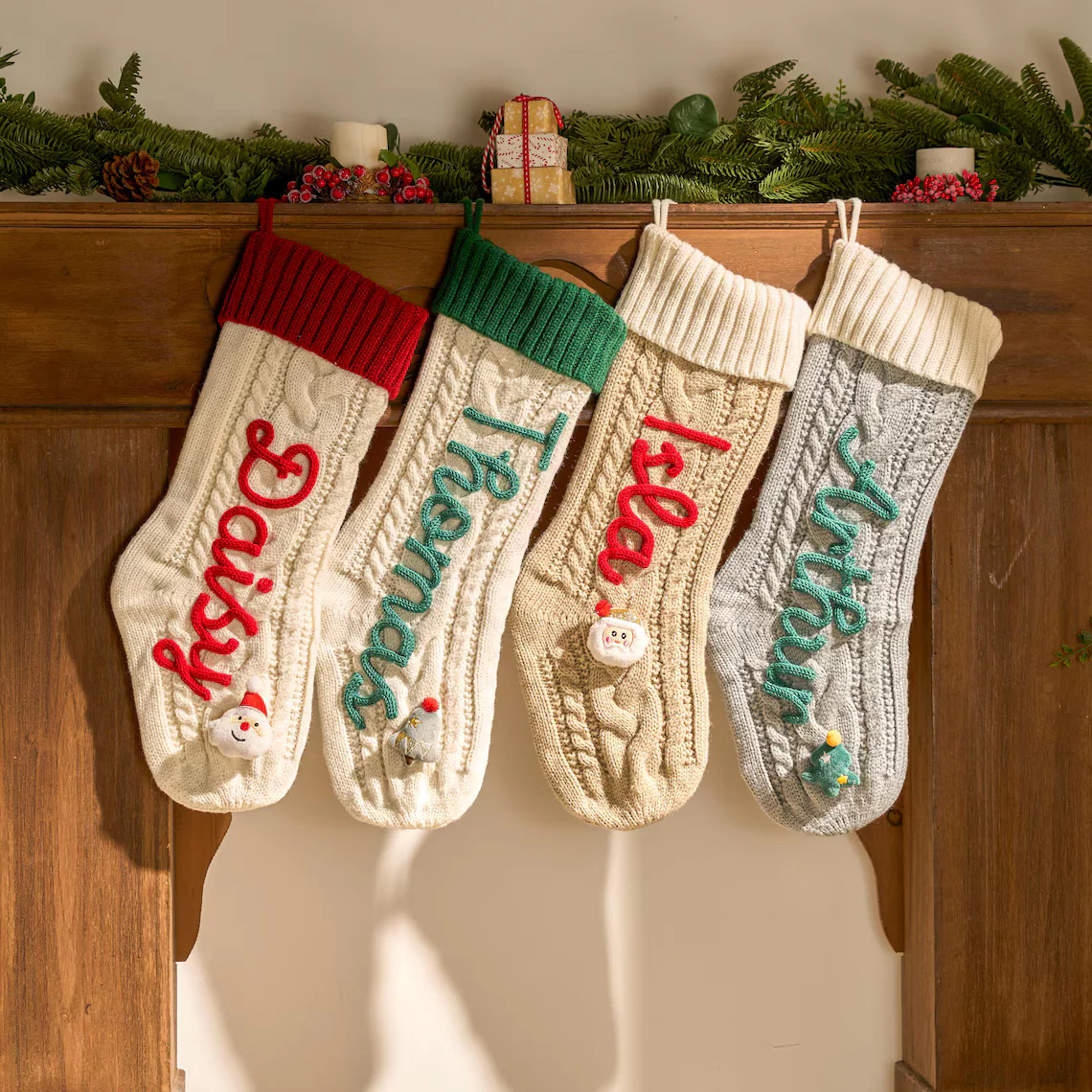 2025 Personalized Knit Christmas Stocking | Custom Embroidered Name - Image 4