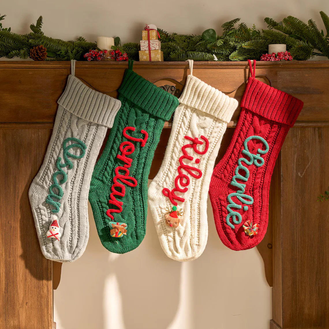 2025 Personalized Knit Christmas Stocking | Custom Embroidered Name - Image 6
