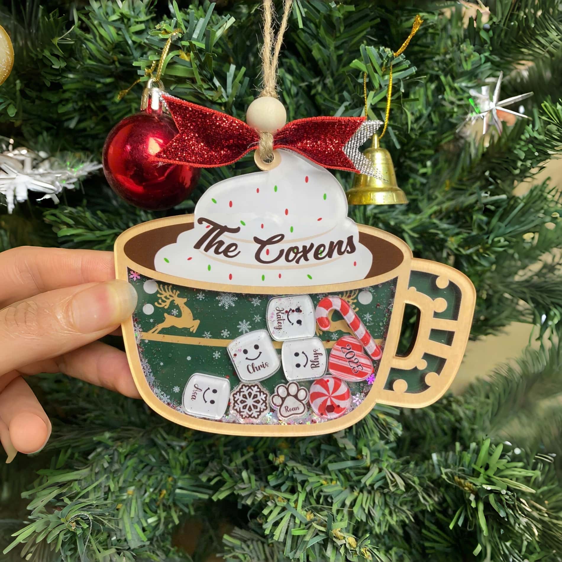 Personalized Marshmallow Family Ornament 2025 | Custom Shake Cup Christmas - Image 6