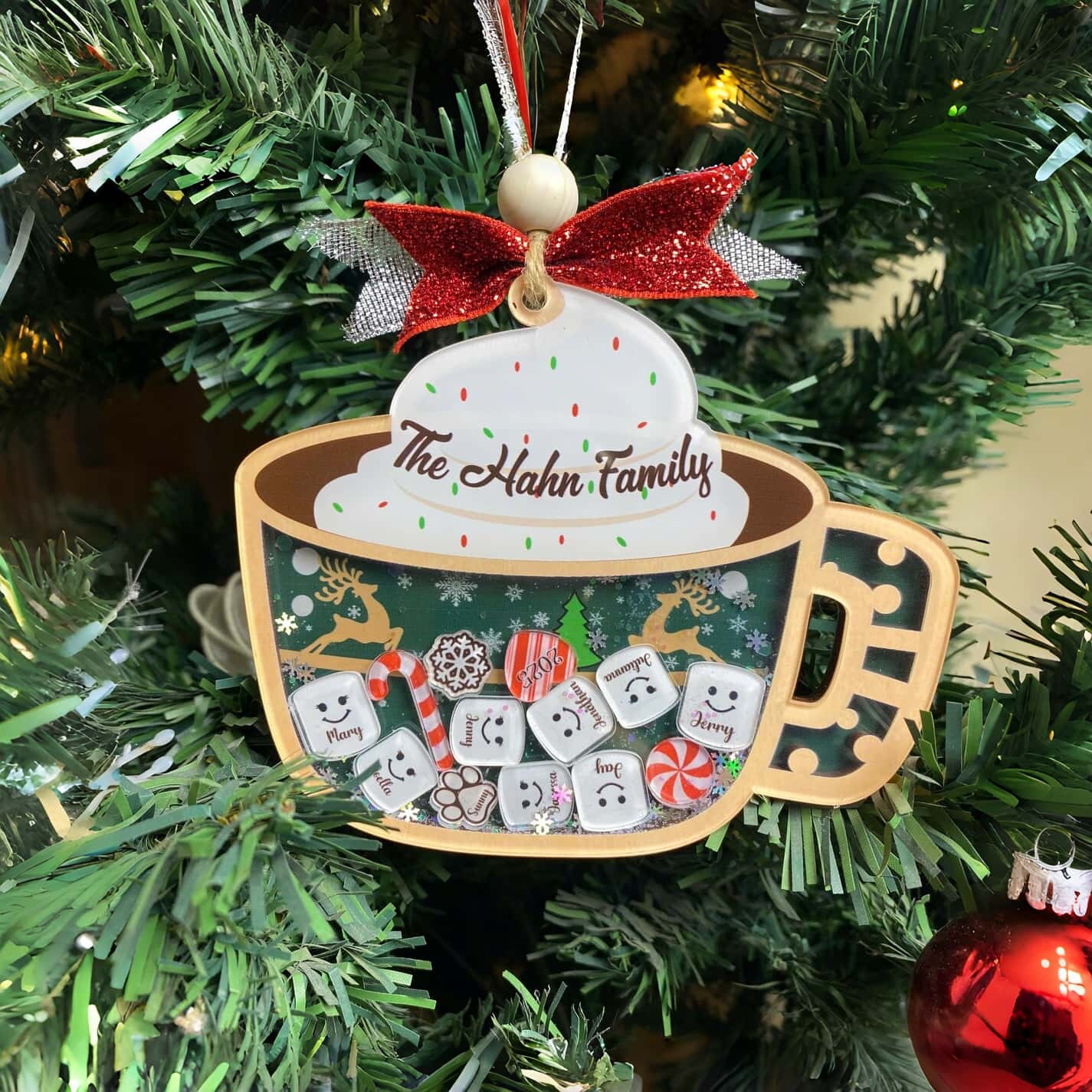Personalized Marshmallow Family Ornament 2025 | Custom Shake Cup Christmas - Image 7
