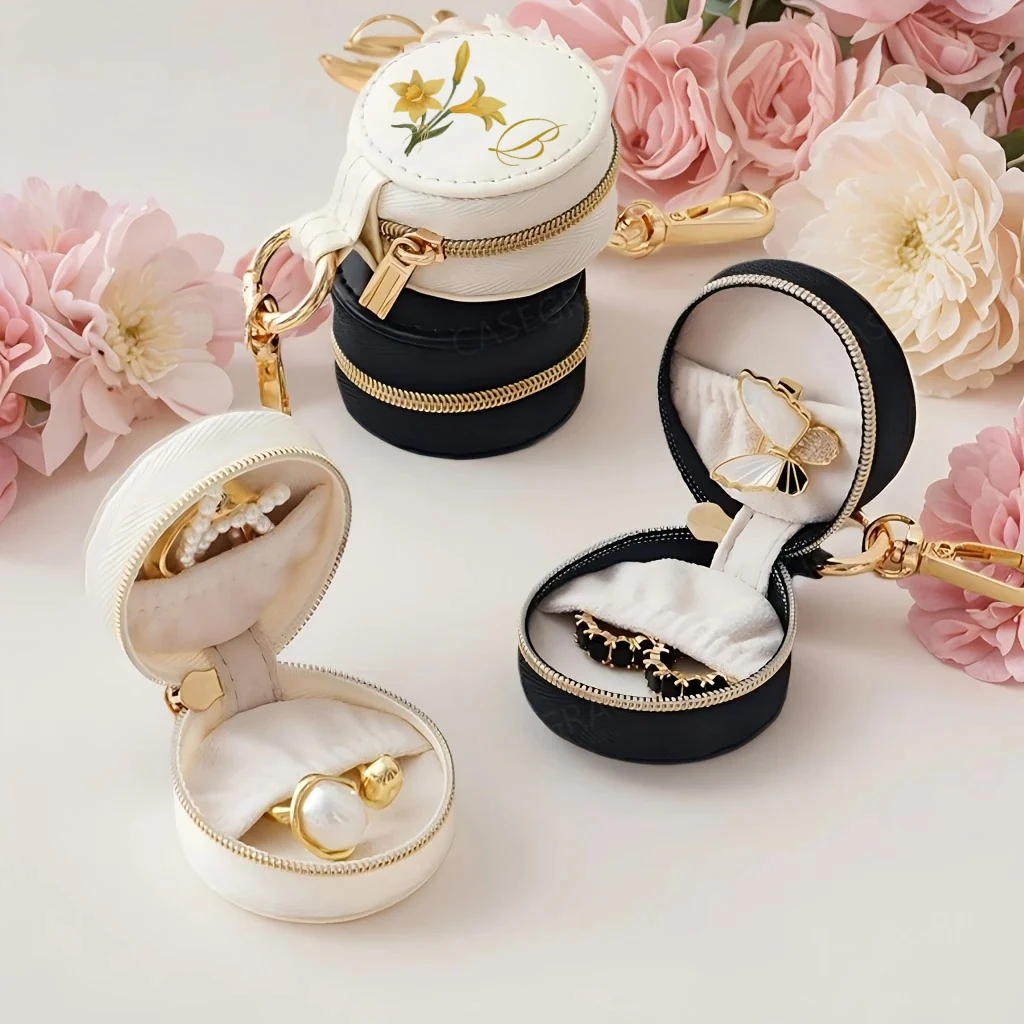 Personalized Mini Ring Holder – Birth Flower Travel Jewelry Case & Bridesmaid Gift - Image 3
