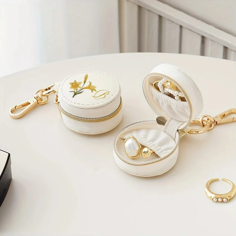 Personalized Mini Ring Holder – Birth Flower Travel Jewelry Case & Bridesmaid Gift - Image 5