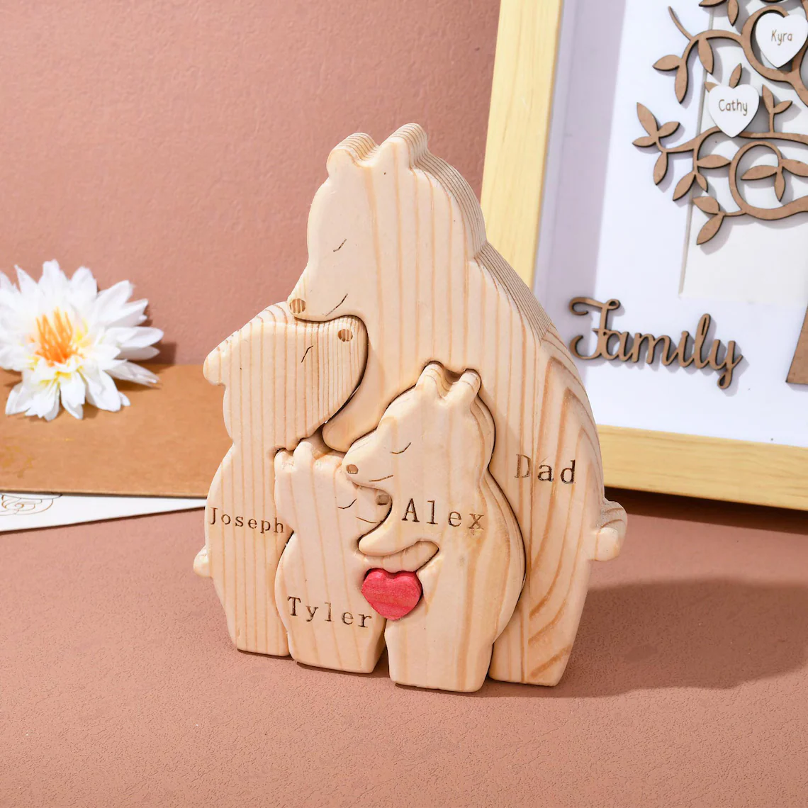 Personalized Wooden Mom & Baby Bear Puzzle – First Mother’s Day Gift - Image 3