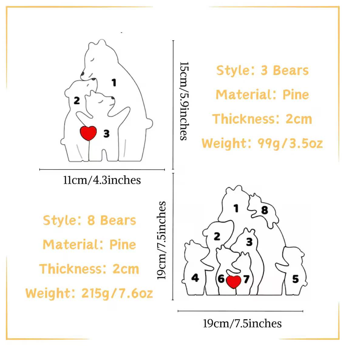 Personalized Wooden Mom & Baby Bear Puzzle – First Mother’s Day Gift - Image 7