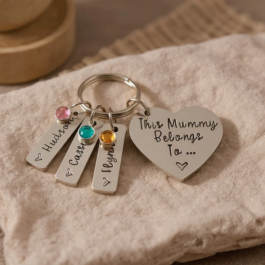 Personalized Mummy Birthstone Keyring – This Mummy Belongs To Gift
