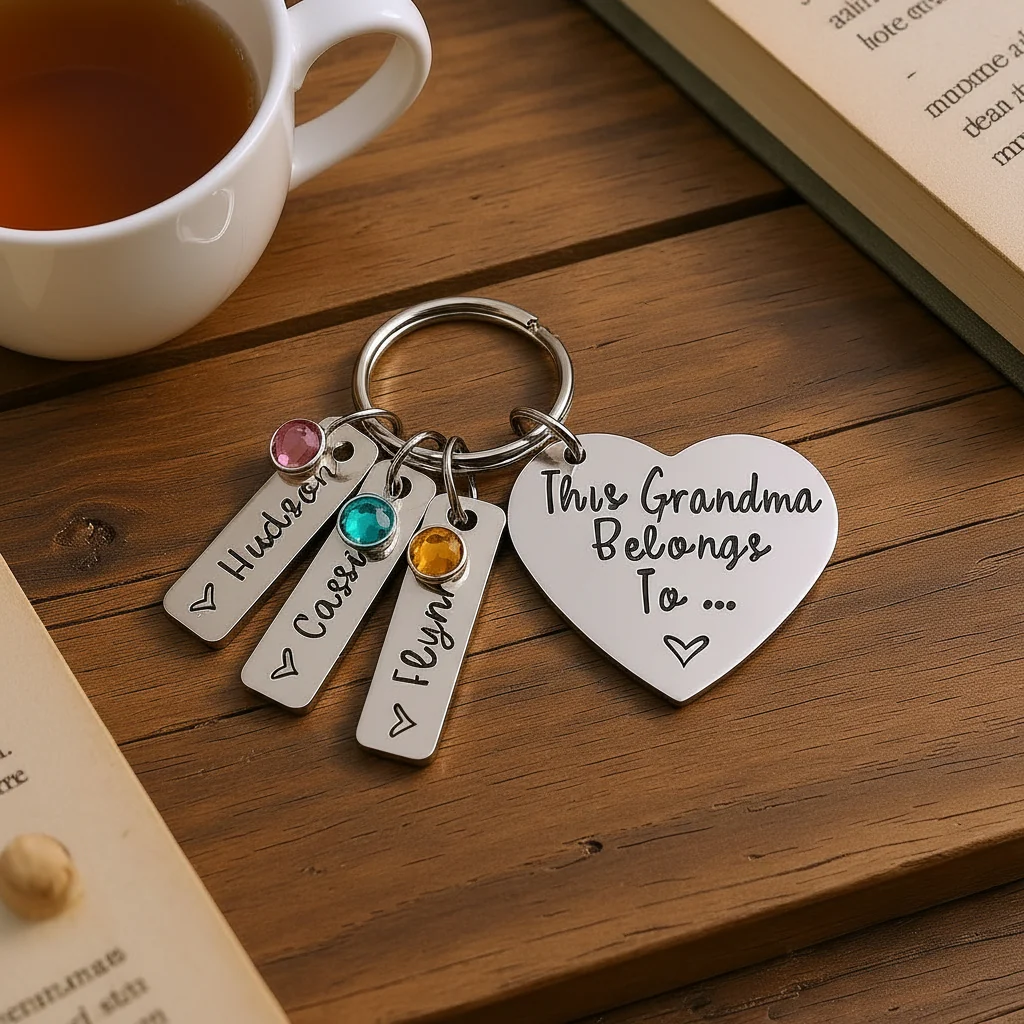 Personalized Mummy Birthstone Keyring – This Mummy Belongs To Gift - Image 2
