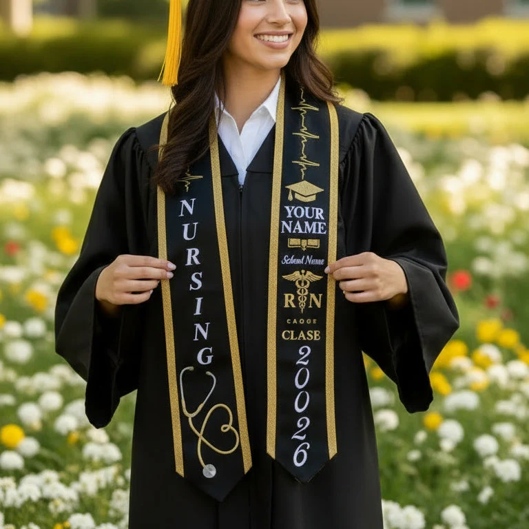 Personalized Nursing Graduation Stole – RN | BSN | MSN | Name & School - Image 4