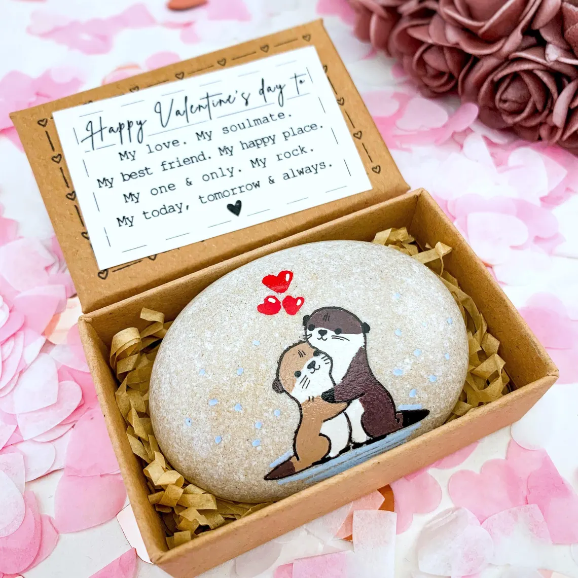Personalized Otter Rock – Valentine Gift for Couples & Long-Distance Love - Image 3