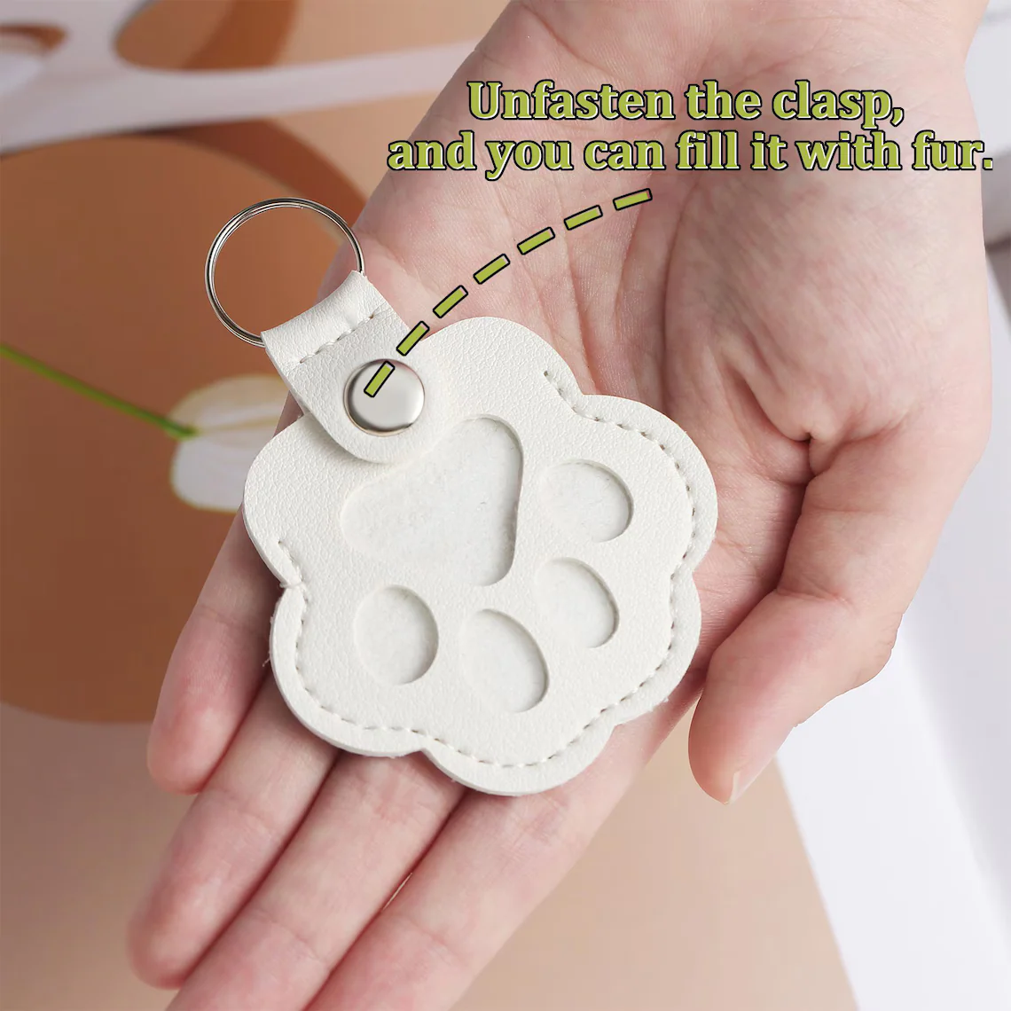 Personalized Pet Fur Memorial Keychain – Dog Cat Hair Keepsake - Image 5