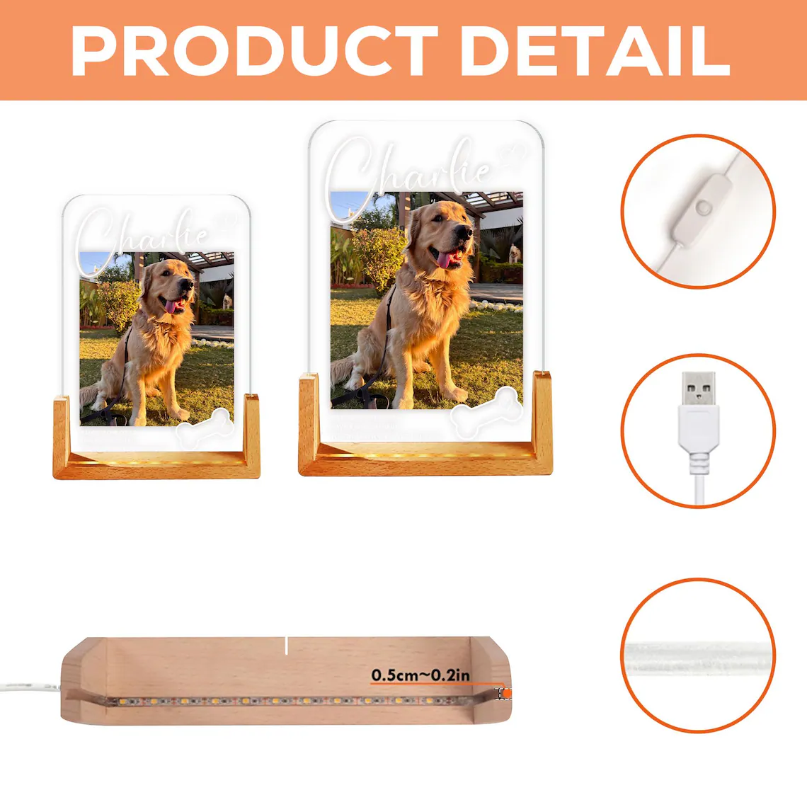 Personalized Pet Memorial LED Night Light – Custom Dog Lover Gift - Image 5