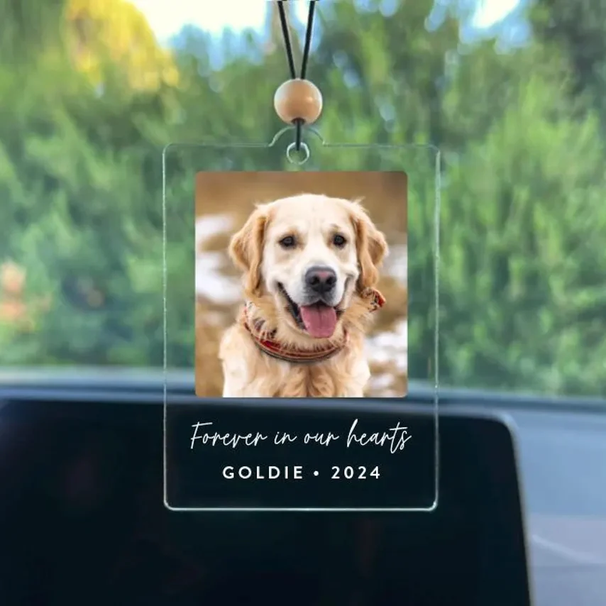 Personalized Photo Car Ornament – Custom Acrylic Rearview Mirror Gift - Image 5