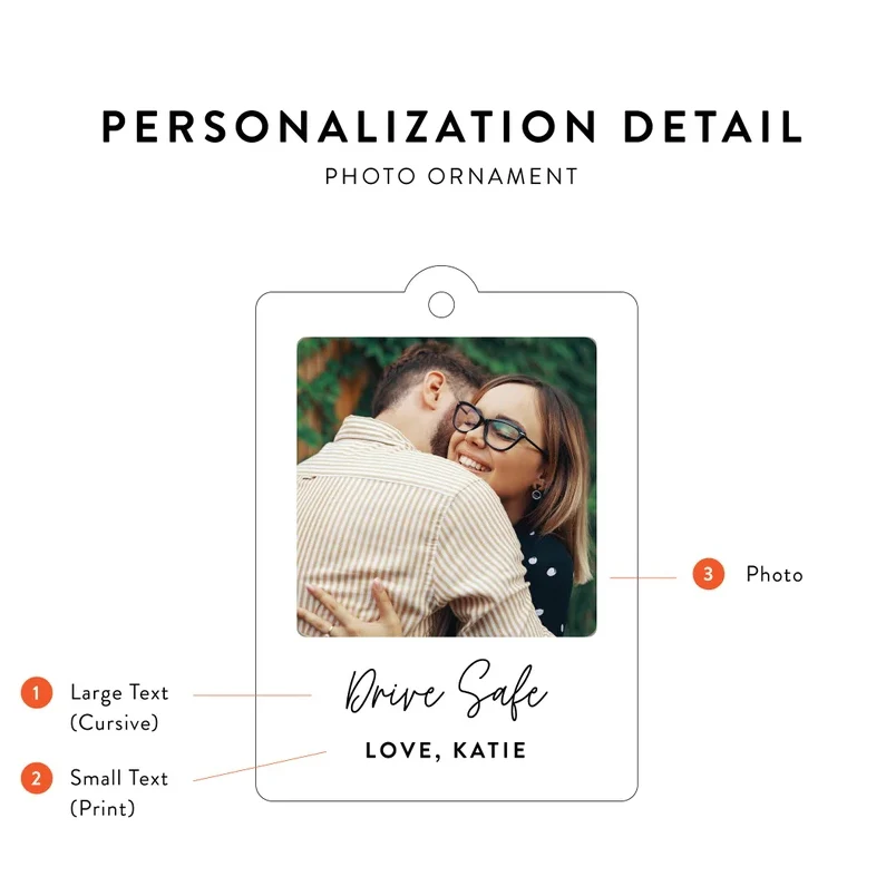 Personalized Photo Car Ornament – Custom Acrylic Rearview Mirror Gift - Image 7