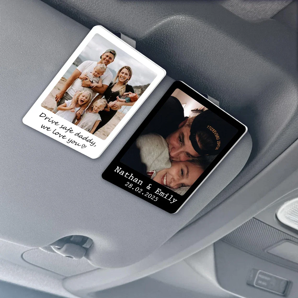Personalized Photo Car Visor Clip for Dad – Drive Safe Gift - Image 2