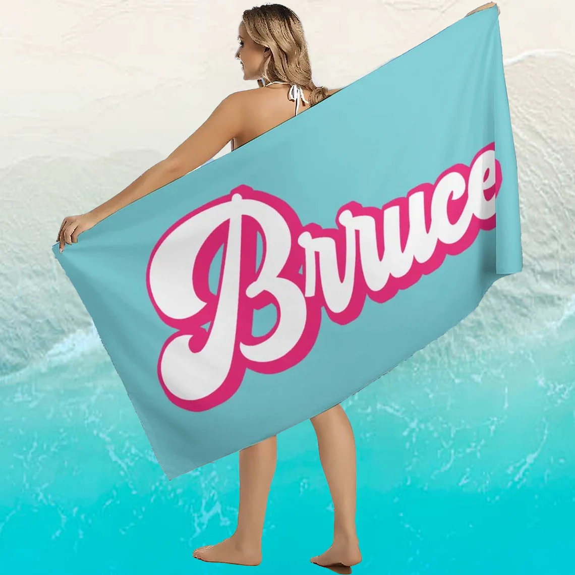 Personalized Name Quick Dry Soft Colorful Beach Towel - Image 3