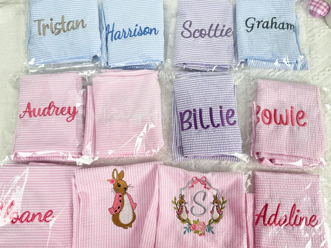 Custom Name Embroidered Bow for Easter Baskets & Spring Keepsakes - Image 7
