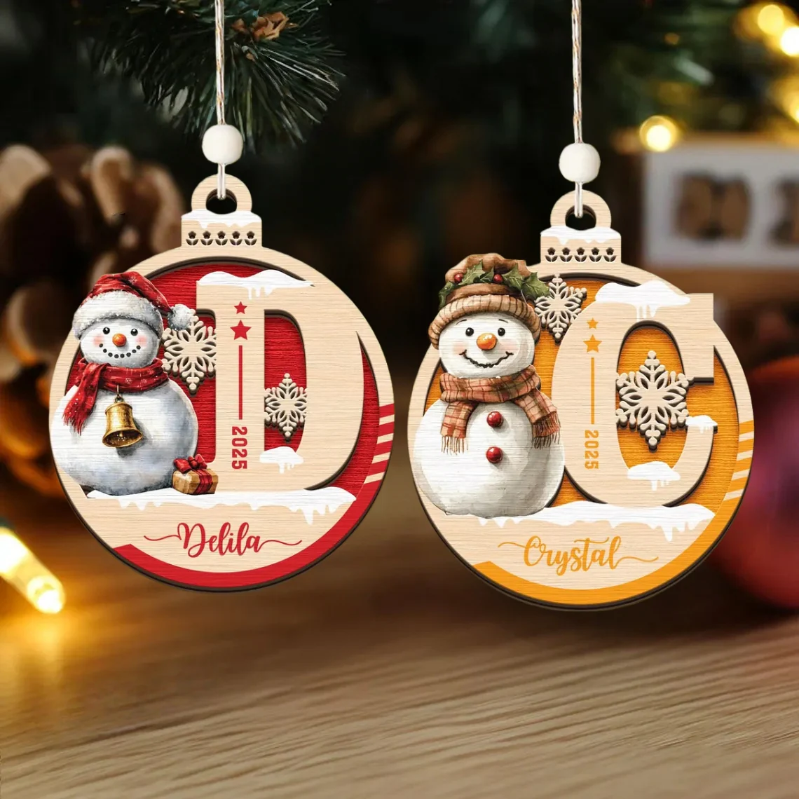Personalized Snowman Christmas Ornament – Custom Name Gift for Kids - Image 6