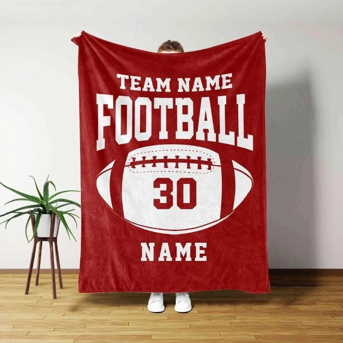 Personalized Football Blanket, Custom Football Gift for Dad, Husband, Son, Kid, Team, Football Team Soft Cozy - Image 3