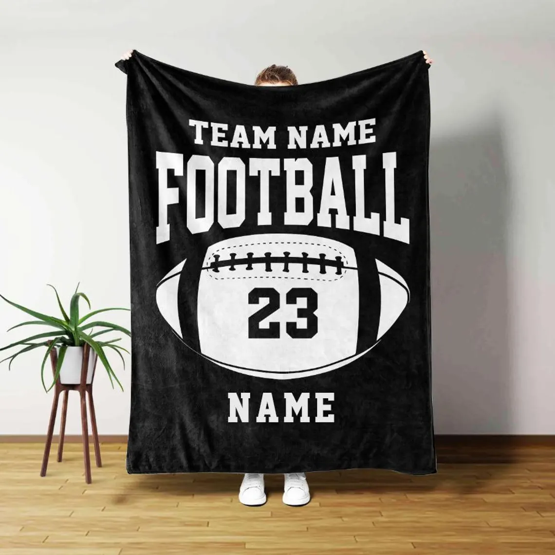 Personalized Football Blanket, Custom Football Gift for Dad, Husband, Son, Kid, Team, Football Team Soft Cozy - Image 4