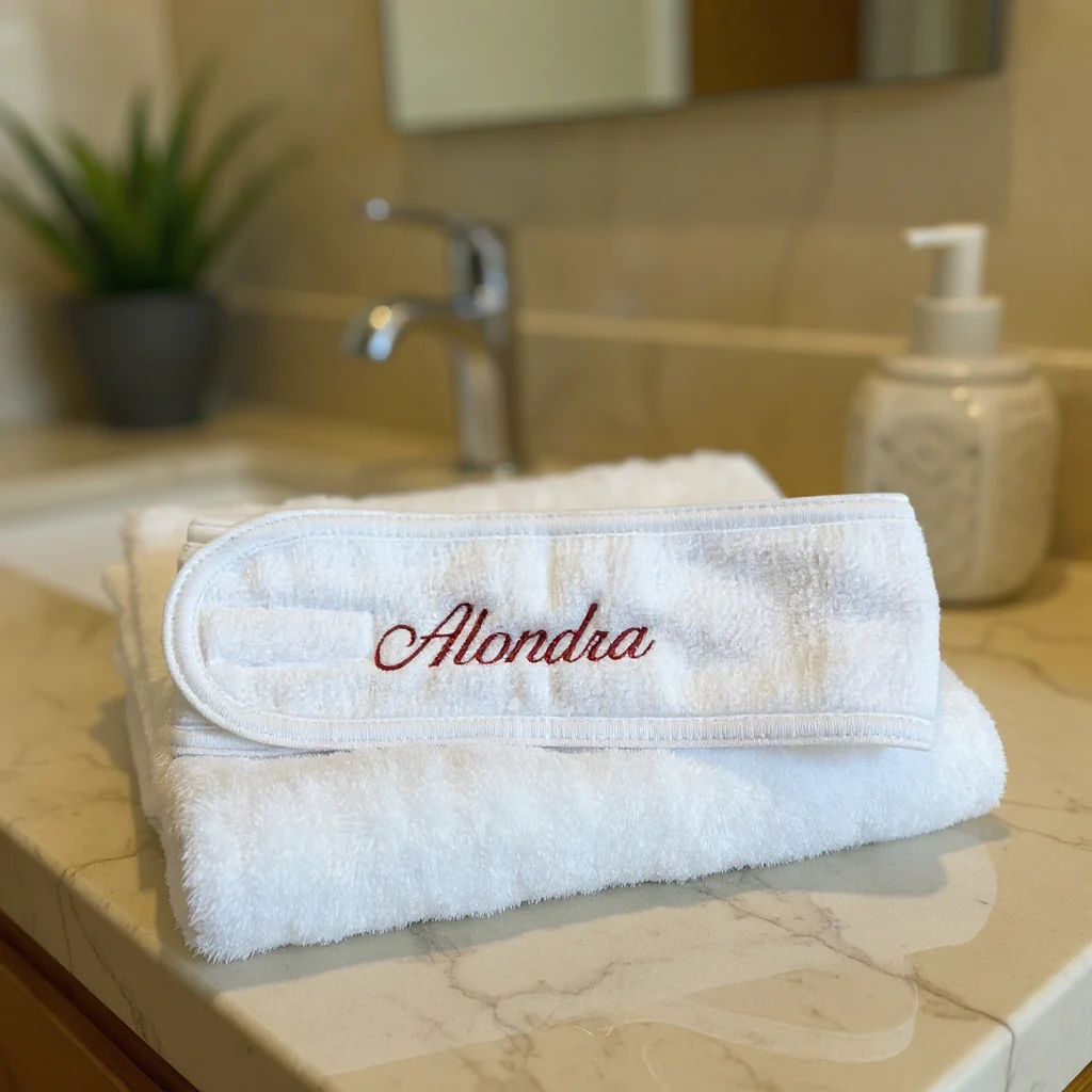 Personalized Embroidered Spa Headband | Face Wash Wrap - Image 2