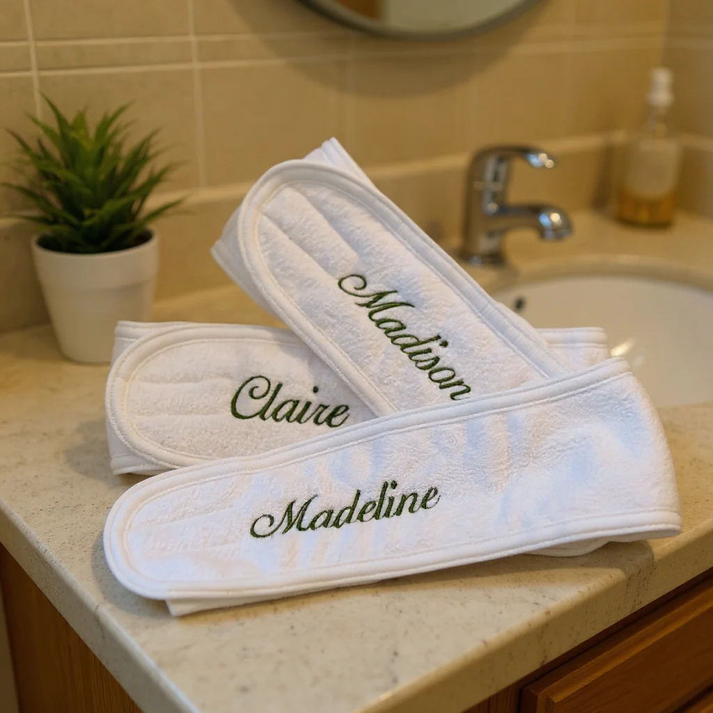 Personalized Embroidered Spa Headband | Face Wash Wrap - Image 3