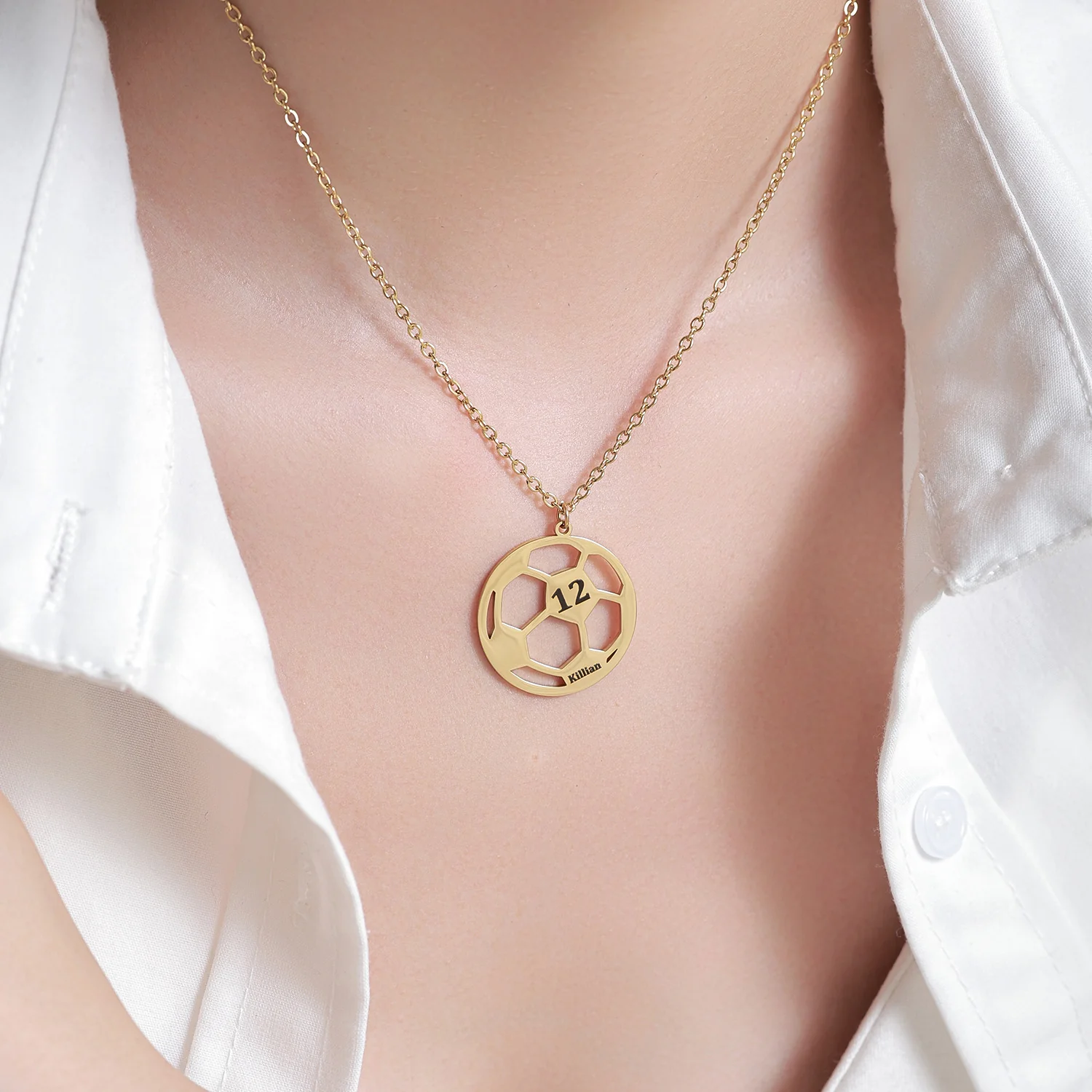 Personalized Name Sports Necklace – Football, Basketball & More - Image 13